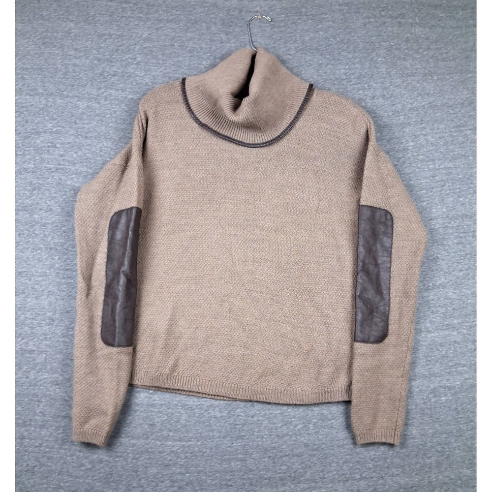 Max Studio Womens Sweater XL Brown Merino Wool Blend Dark Academia Cabincore